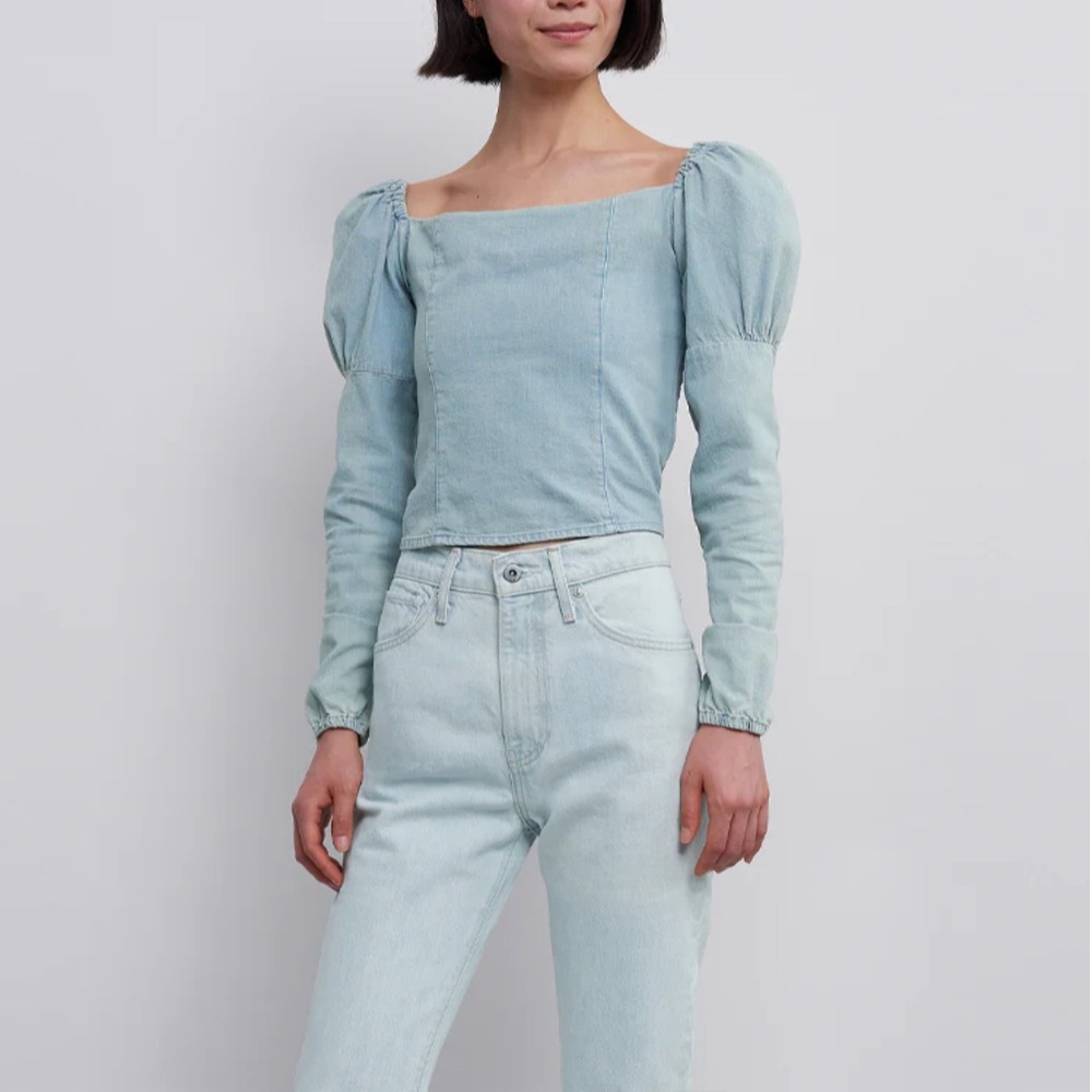 Levi’s Made and Crafted Women's Blue Denim Long Sleeve Top